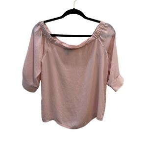 Banana Republic off the should blouse in light pink size Petite Small